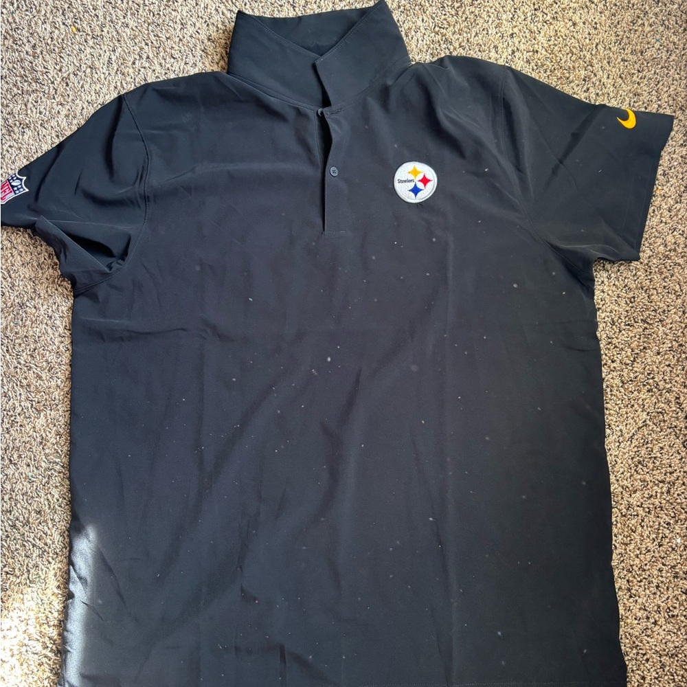 NFL Black Polo Nike Steelers Shirt
